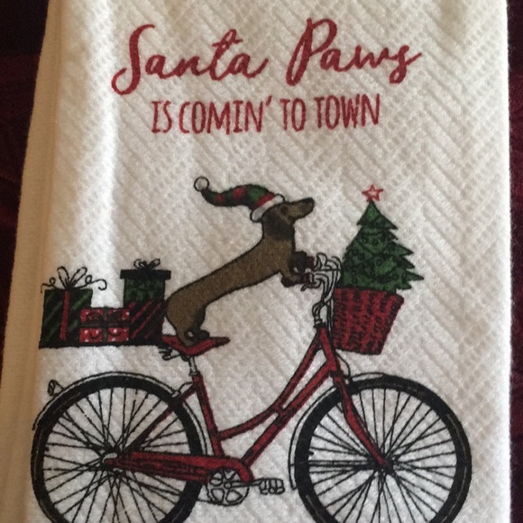 - Dachshund holiday themed dish towels set of two - Picture 3 of 3